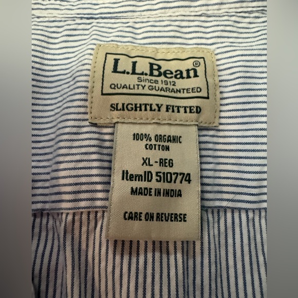 L.L. Bean Men's seersucker short sleeve - Picture 3 of 9